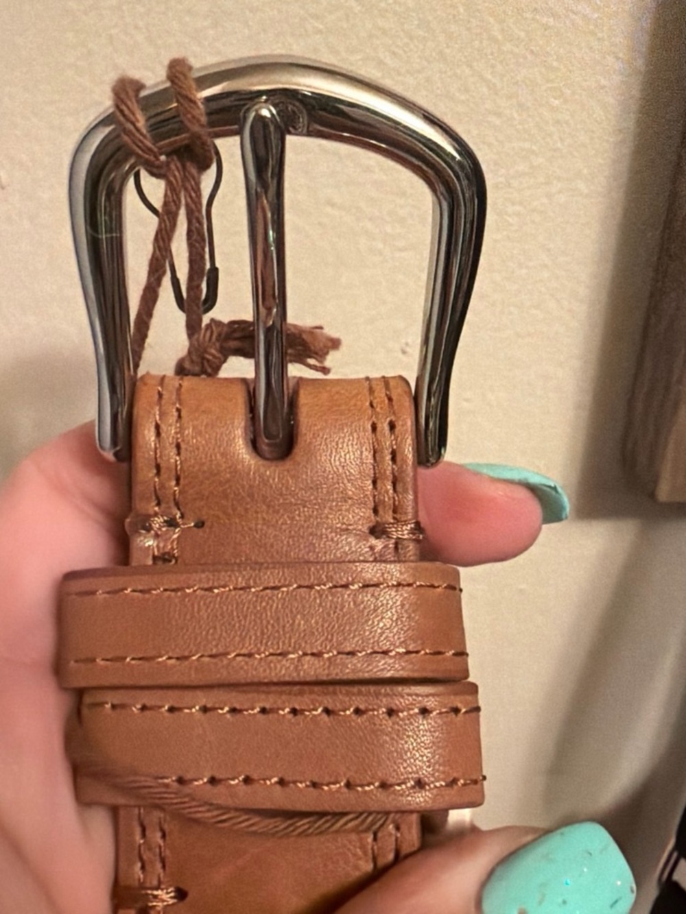 Tecovas Tan Leather Belt with Polished Silver Buckle